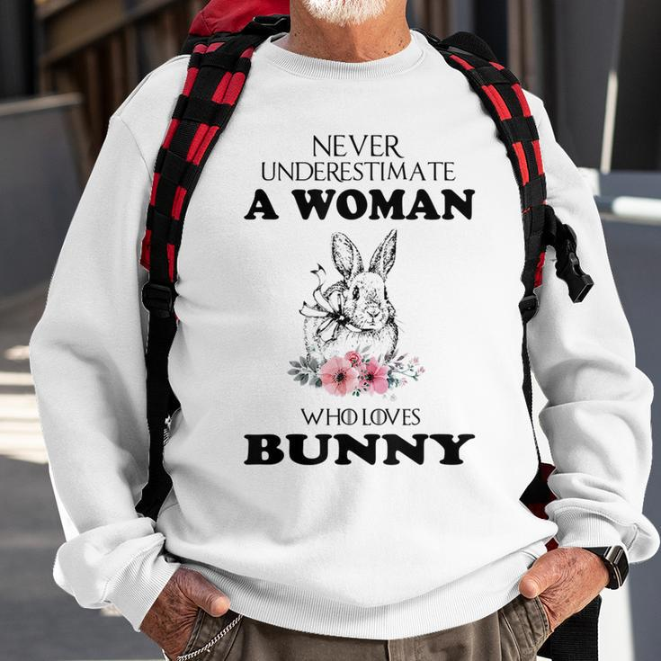 Never Underestimate A Woman Who Love Bunny Sweatshirt Gifts for Old Men