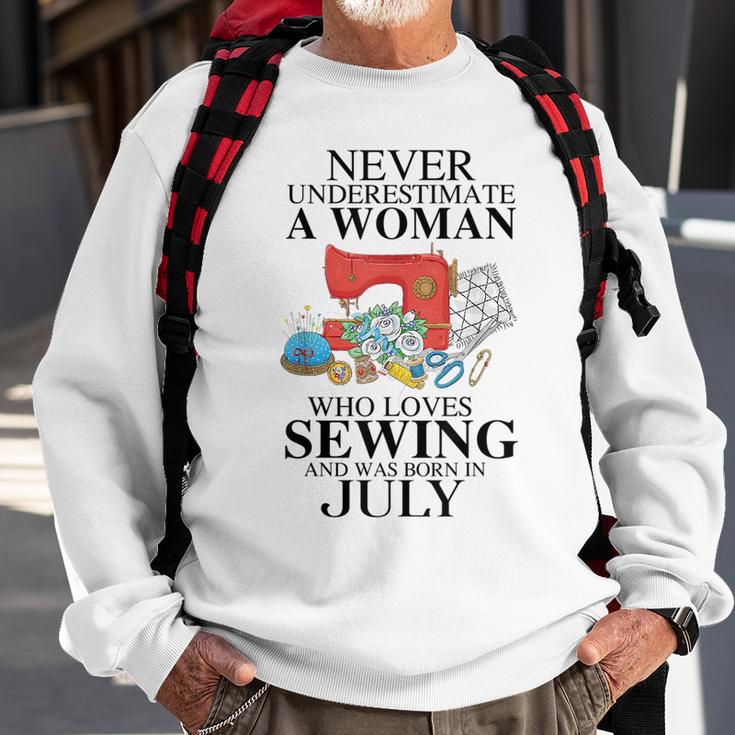 Never Underestimate A Woman Who Loves Sewing Was Born In Sweatshirt Gifts for Old Men