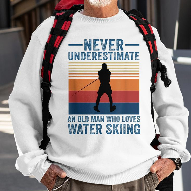 Never Underestimate An Old Man Who Loves Water Skiing Sport Sweatshirt Gifts for Old Men
