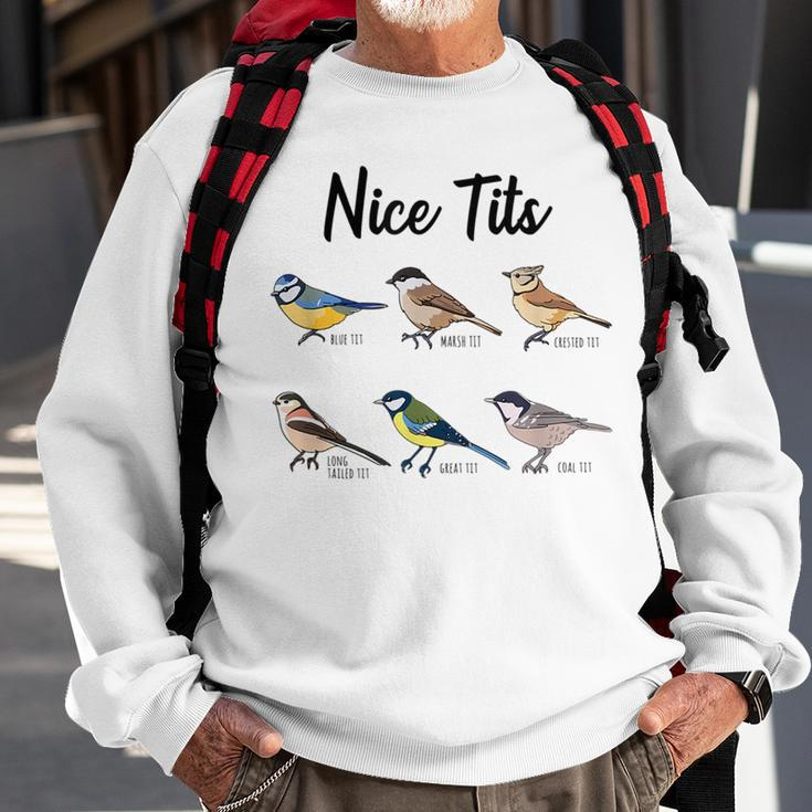 Nicee Tits - Funny Bird Watching Birding Bird Watching Funny Gifts Sweatshirt Gifts for Old Men