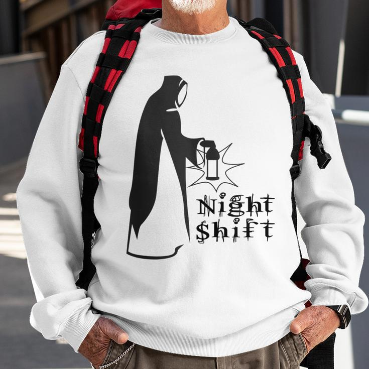 Night Shift Scary Nun Nightshift Worker Sweatshirt Gifts for Old Men