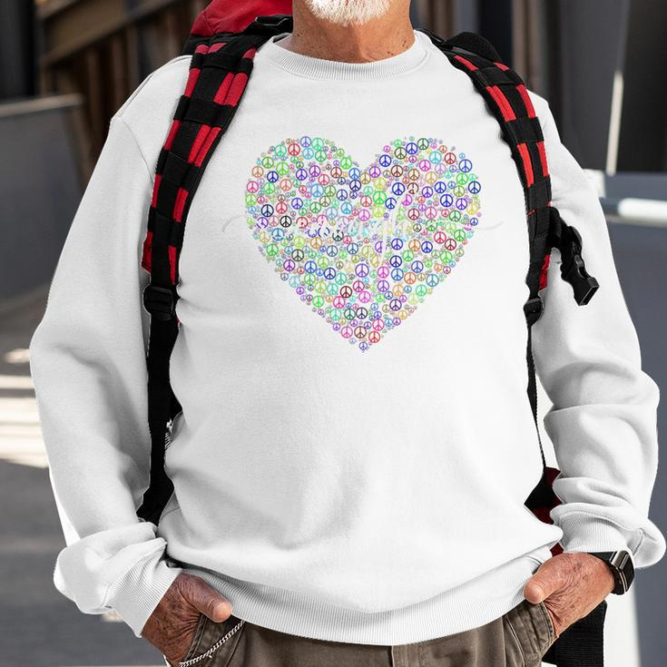 Orange Peace Heart Enough End Gun Violence Awareness Day Sweatshirt Gifts for Old Men