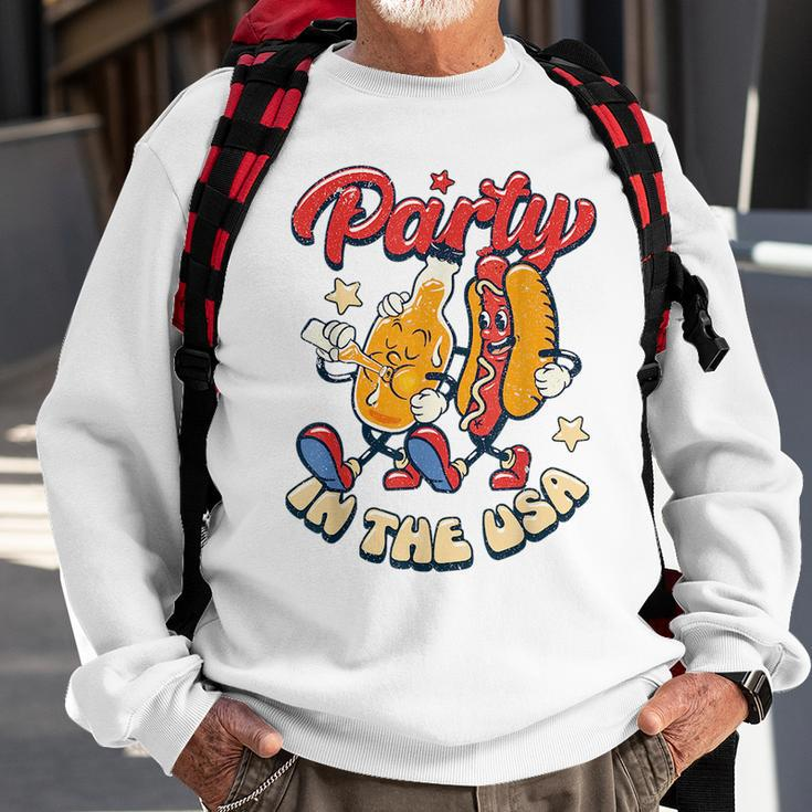 Party In The Usa 4Th Of July Independence Day Usa Groovy Sweatshirt Gifts for Old Men