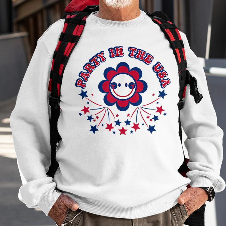 Party In The Usa Groovy Design 4Th Of July Usa Funny Gifts Sweatshirt Gifts for Old Men