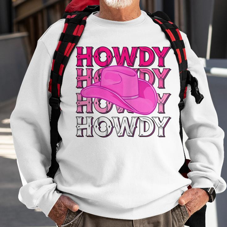 Pink Howdy Cowgirl Western Country Rodeo Awesome Cute Gift For Womens Sweatshirt Gifts for Old Men