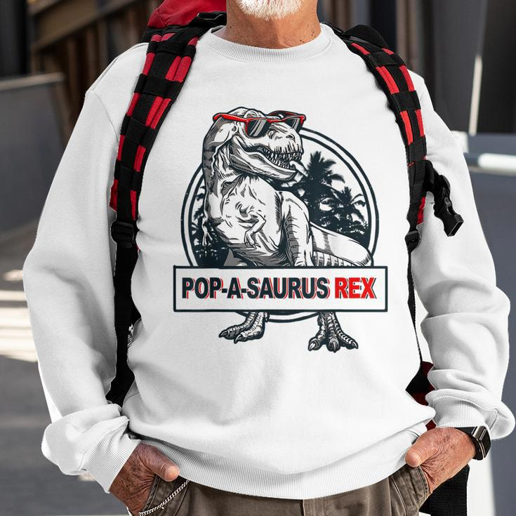Popasaurus Rex Papa Grandpa Pregnancy Funny Fathers Gift Sweatshirt Gifts for Old Men
