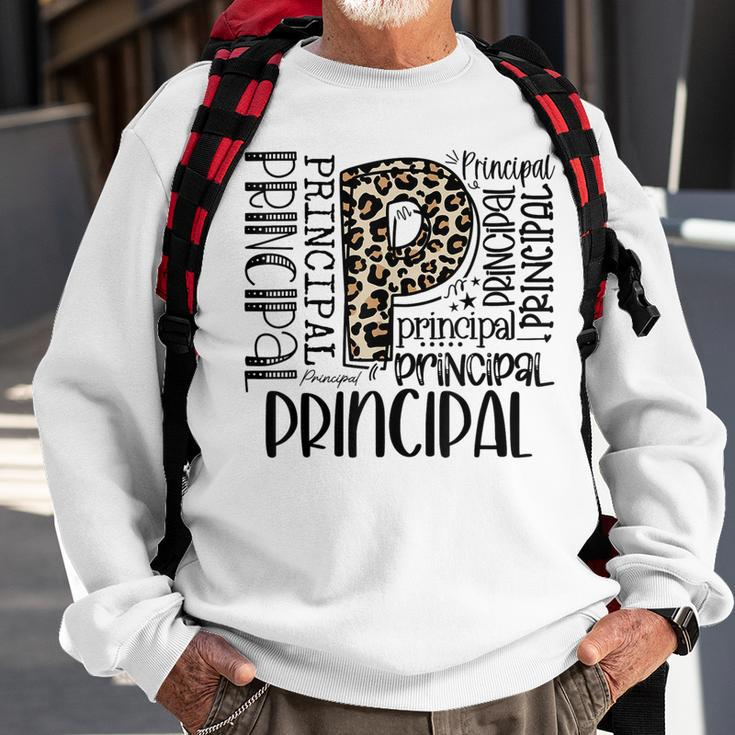 Principal Typography Principal First Day Of Back To School Sweatshirt Gifts for Old Men
