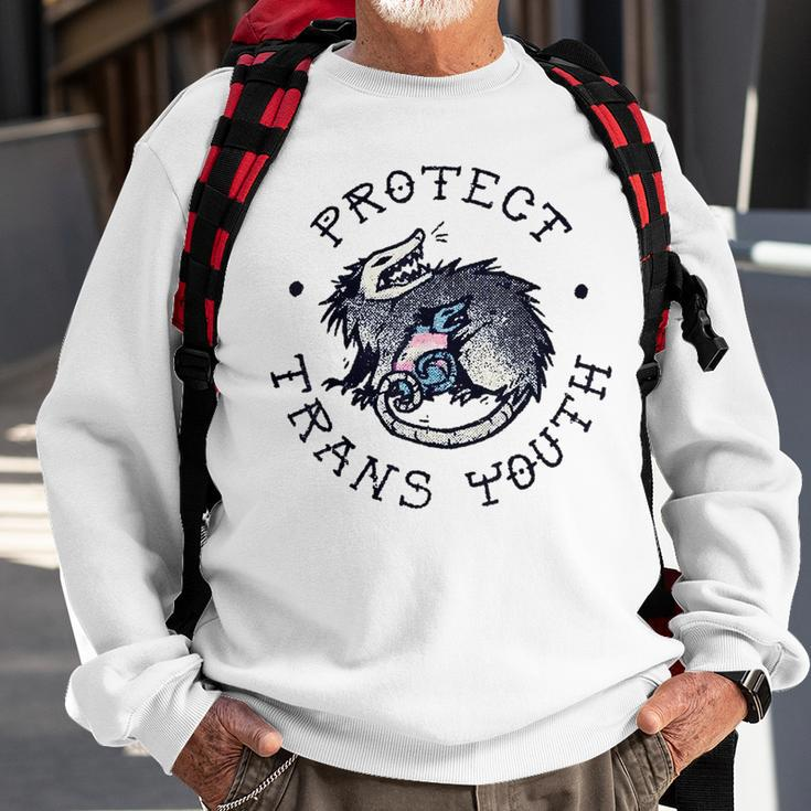 Protect Trans Youth Possum Support Trangender Lgbt Pride Sweatshirt Gifts for Old Men