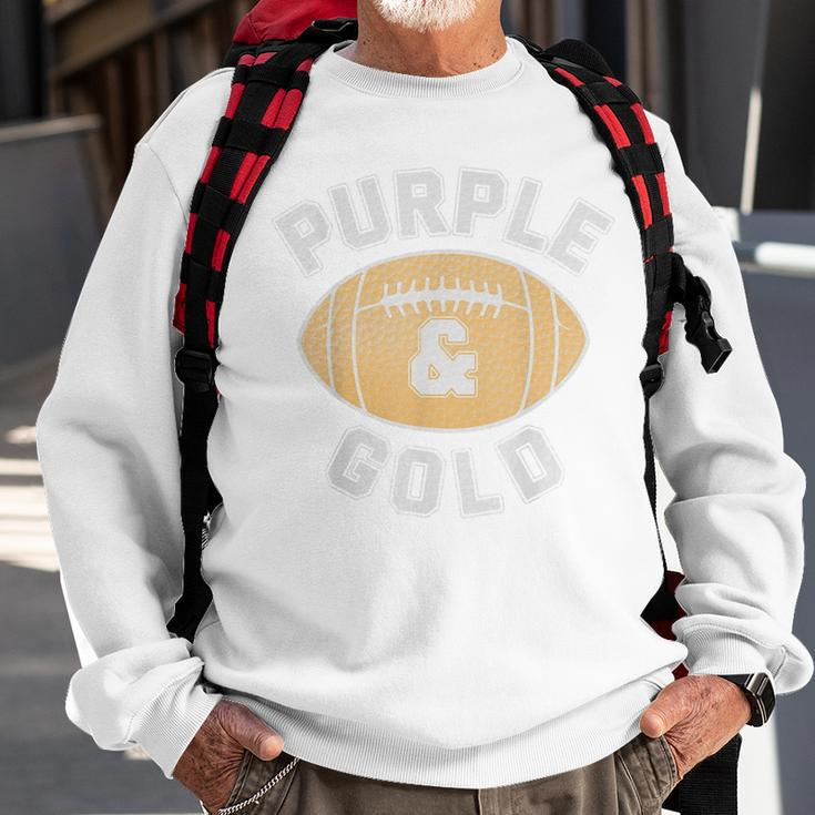 Purple And Gold Football Game Day Home Team Group Sweatshirt Gifts for Old Men