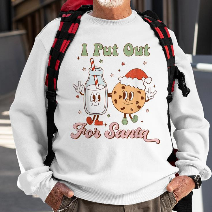 I Put Out For Santa Milk And Cookie Christmas Retro Sweatshirt Gifts for Old Men