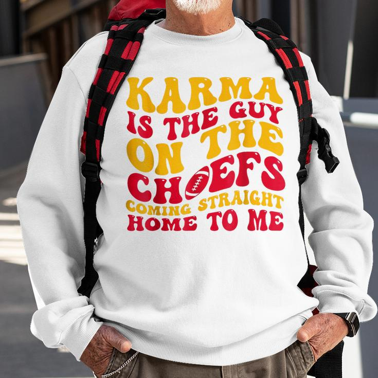 Retro Karma Is The Guy On The Chief Sweatshirt Gifts for Old Men