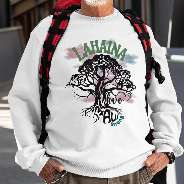 Retro Lahaina Strong Love Maui Support Hawaii Trees Sweatshirt Gifts for Old Men