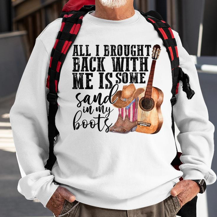 Retro Sand In My Boots Western Cowgirl Cowboy Boots Guitar Sweatshirt Gifts for Old Men