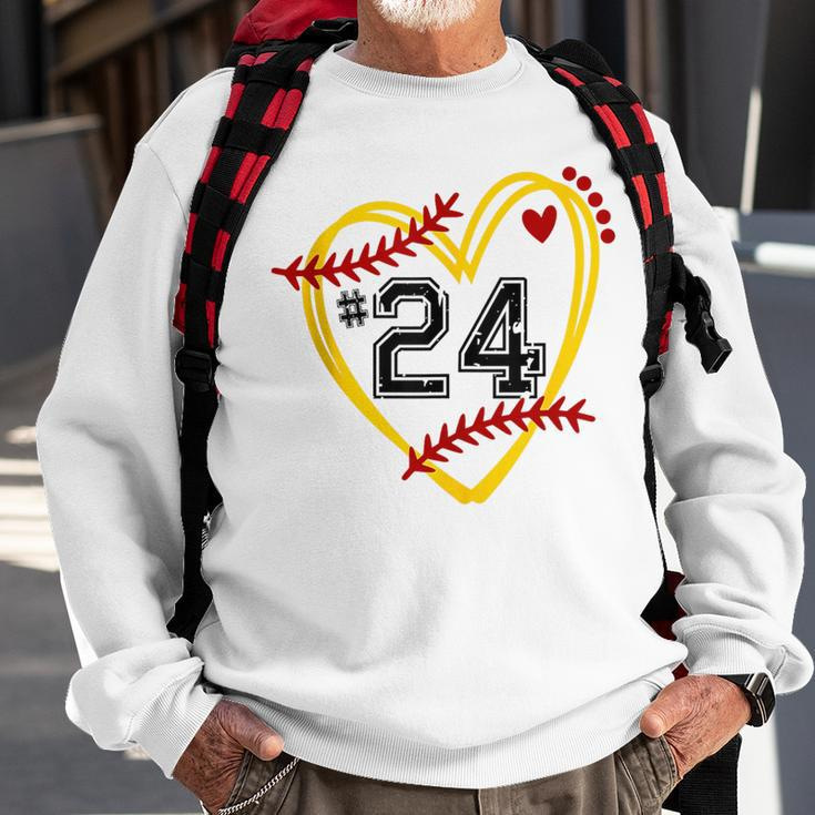 Softball Jersey 24 Trendy Softball Softball Heart Softball Funny Gifts Sweatshirt Gifts for Old Men