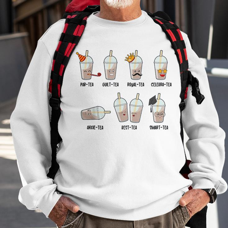 Tea Life Cute Boba Milk Tea Lover Kawaii Humorous Puns Quote Sweatshirt Gifts for Old Men