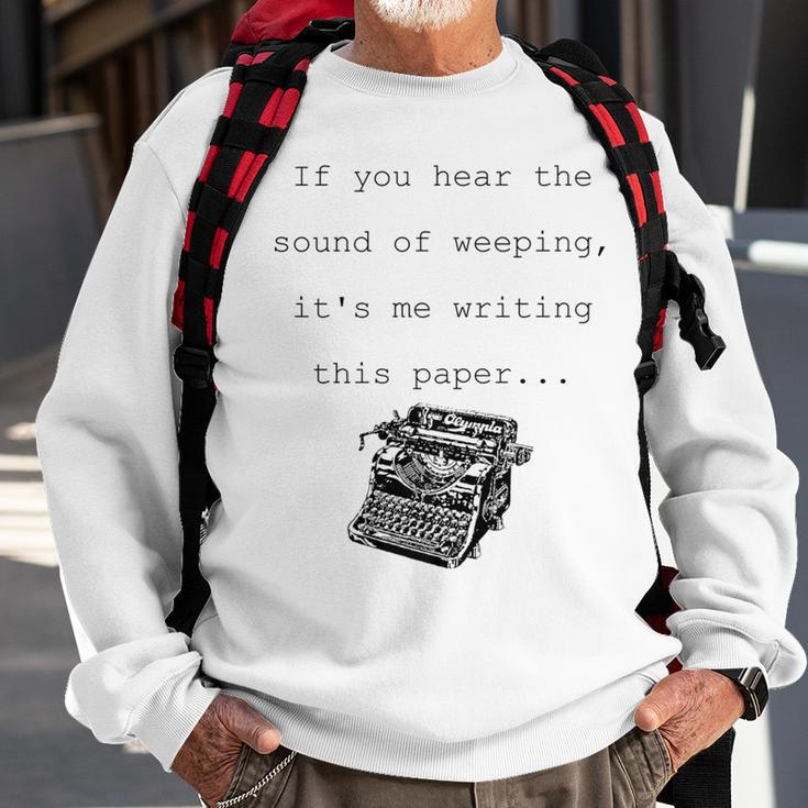 Tired Typist Typewriter Short Sleeve Sweatshirt Gifts for Old Men