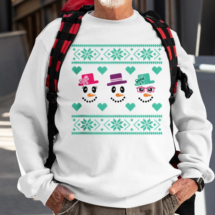 Ugly Christmas Sweater Style Snowmen Sweatshirt Gifts for Old Men