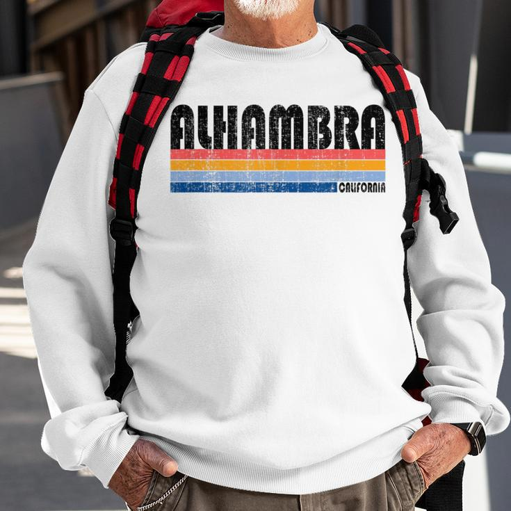 Vintage 70S 80S Style Alhambra California Sweatshirt Gifts for Old Men