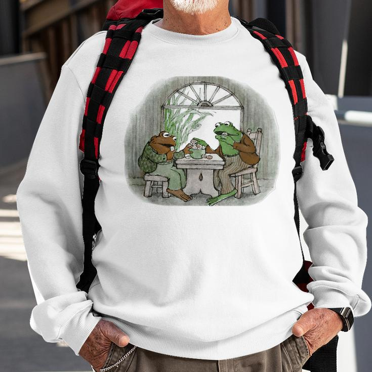 Vintage Frog Toad Friend Cottagecore Aesthetic Frog Lovers Sweatshirt Gifts for Old Men