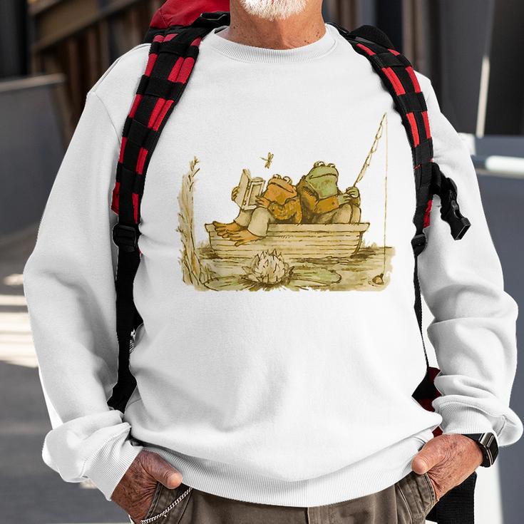 Vintage Frog Toad Friend Cottagecore Aesthetic Frog Lovers Sweatshirt Gifts for Old Men