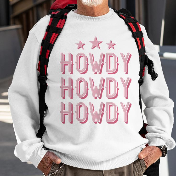 Vintage Rodeo Western Country Texas Cowgirl Texan Pink Howdy Gift For Womens Sweatshirt Gifts for Old Men