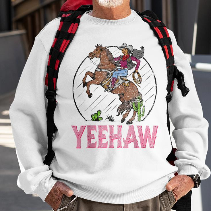 Vintage Yeehaw Howdy Rodeo Western Country Southern Cowgirl Sweatshirt Gifts for Old Men