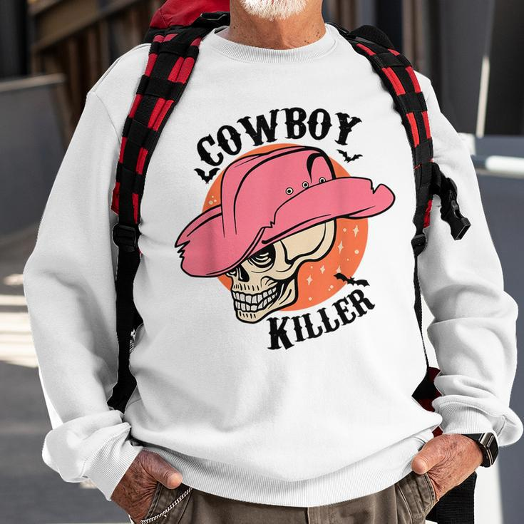 Western Cowgirl Cowboy Killer Skull Cowgirl Rodeo Girl Rodeo Funny Gifts Sweatshirt Gifts for Old Men