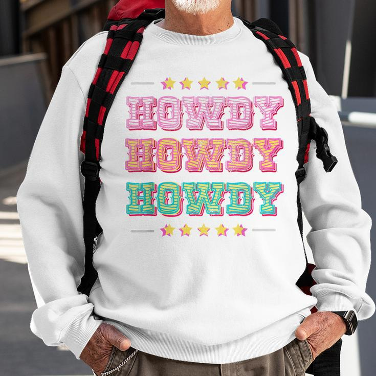 Western Howdy Yeehaw Rodeo Space Cowgirl Horselover Vintage Sweatshirt Gifts for Old Men