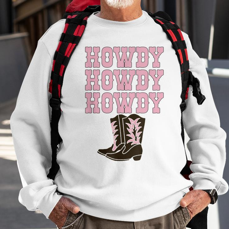 White Howdy Rodeo Western Country Southern Cowgirl Boots Sweatshirt Gifts for Old Men