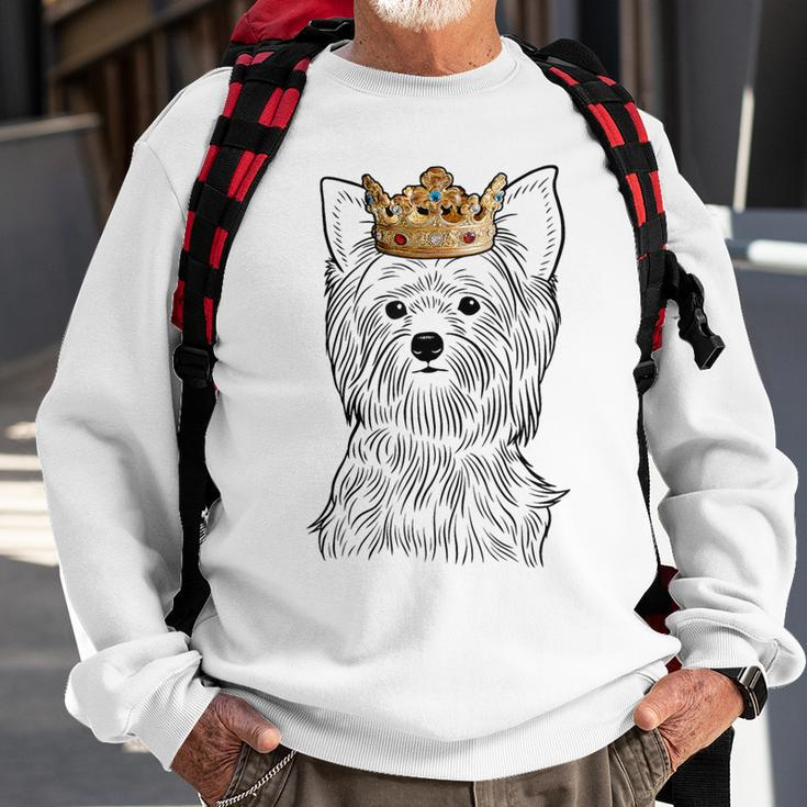 Yorkshire Terrier Dog Wearing Crown Yorkie Dog Sweatshirt Gifts for Old Men