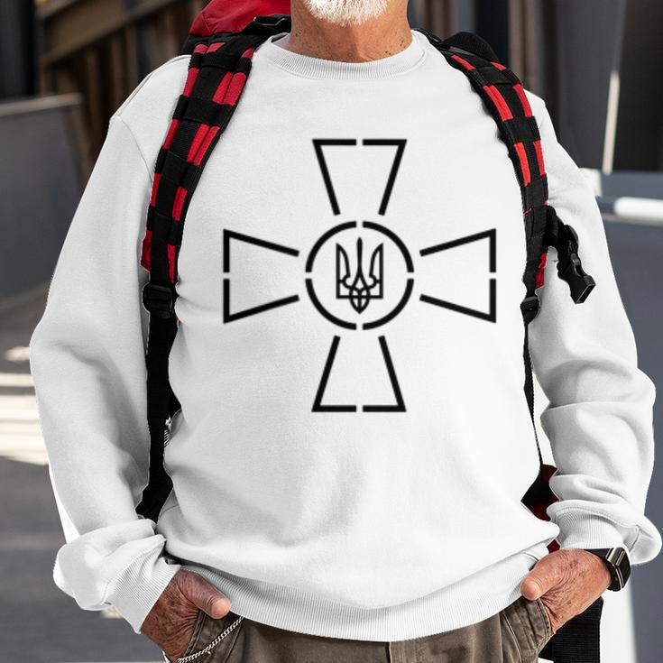 Zelensky Ukraine Army Green Ukrainian Zsu Cross Trident Sweatshirt Gifts for Old Men