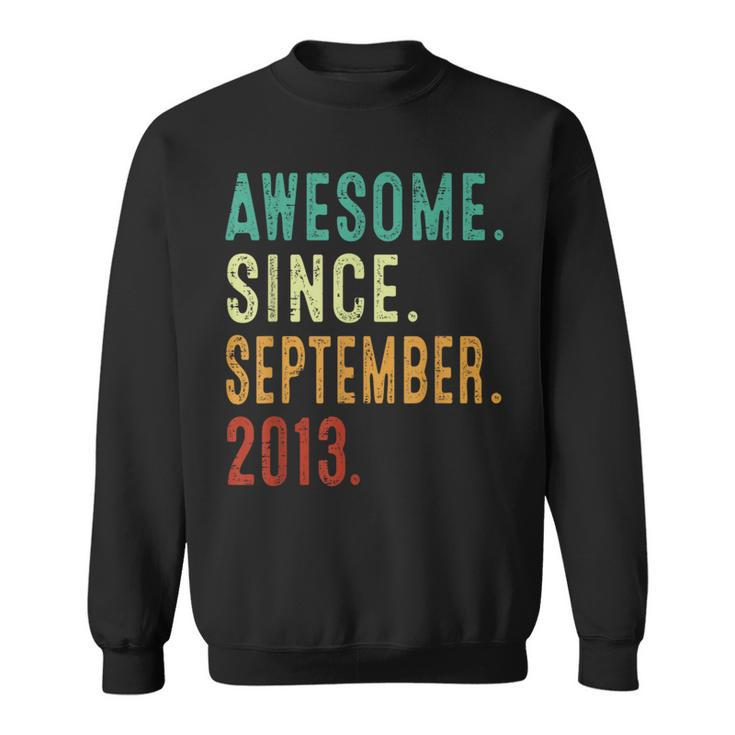 10 Year Old Awesome Since September 2013 10Th Birthday Sweatshirt