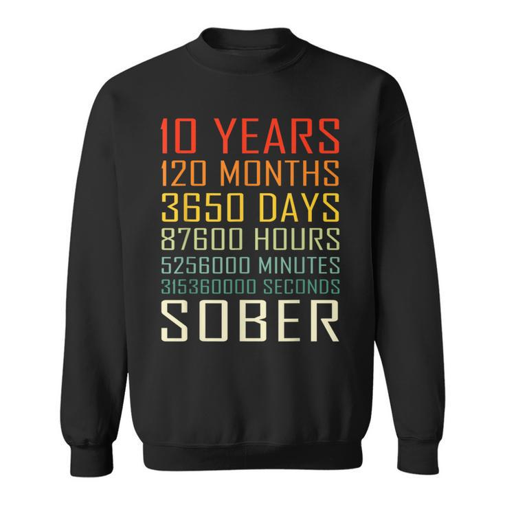 10 Year Sobriety Anniversary Vintage 10 Years Sober  Sweatshirt