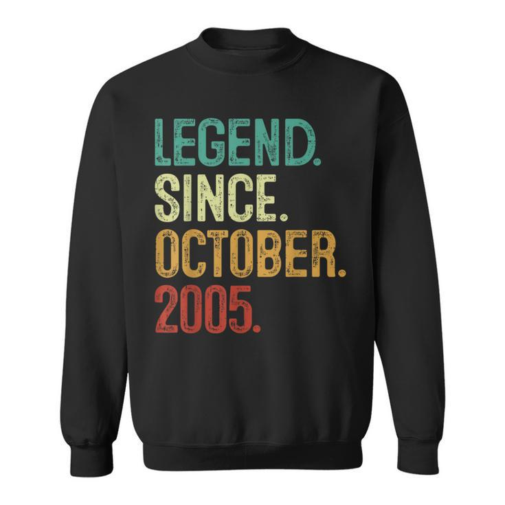 18 Years Old Legend Since October 2005 18Th Birthday Sweatshirt