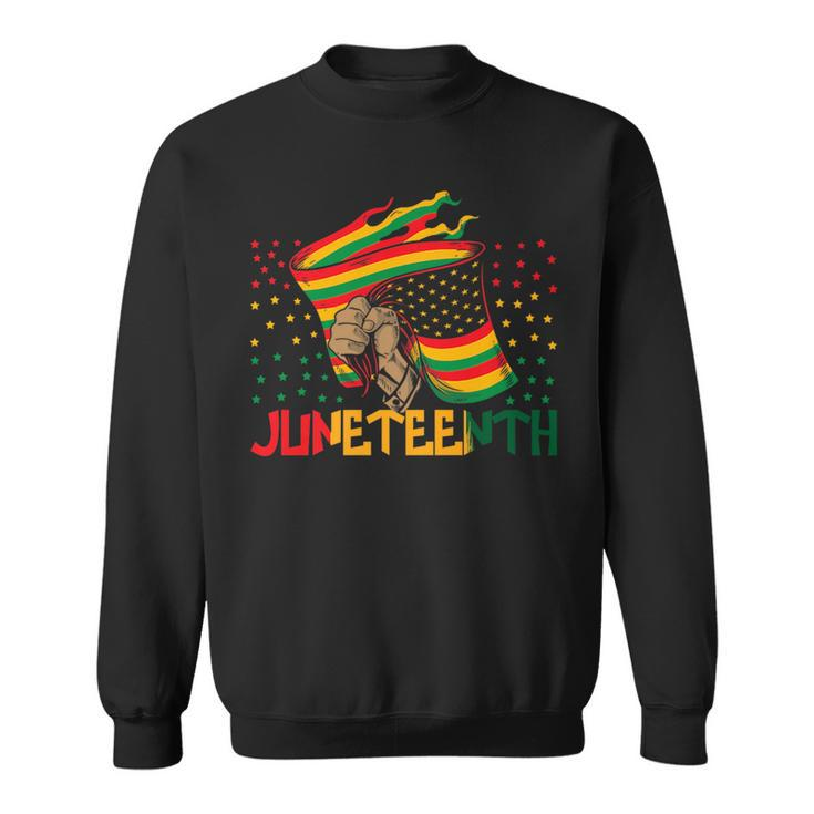 1865 Junenth Black History African American Family Flag   Sweatshirt