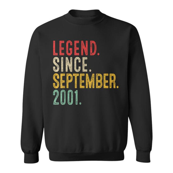 22 Years Old Legend Since September 2001 22Nd Birthday Sweatshirt