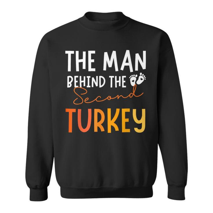 2Nd Pregnancy Announcement Thanksgiving Dad Turkey Baby 2023 Sweatshirt