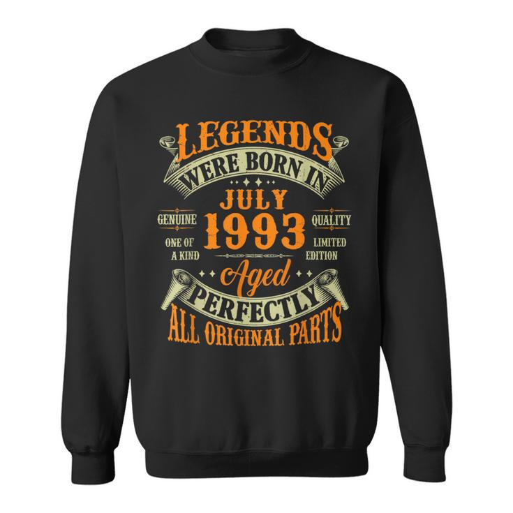 30 Year Old Awesome Since July 1993 30Th Birthday Gift 30Th Birthday Funny Gifts Sweatshirt