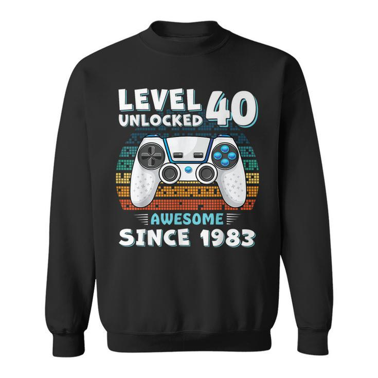 40 Birthday Decorations Gamer Video 1983 40Th Birthday Sweatshirt