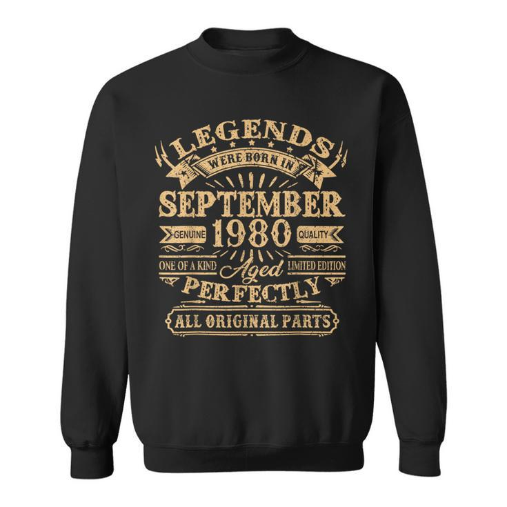 43Rd Birthday Decoration Legends Born In September 1980 Sweatshirt