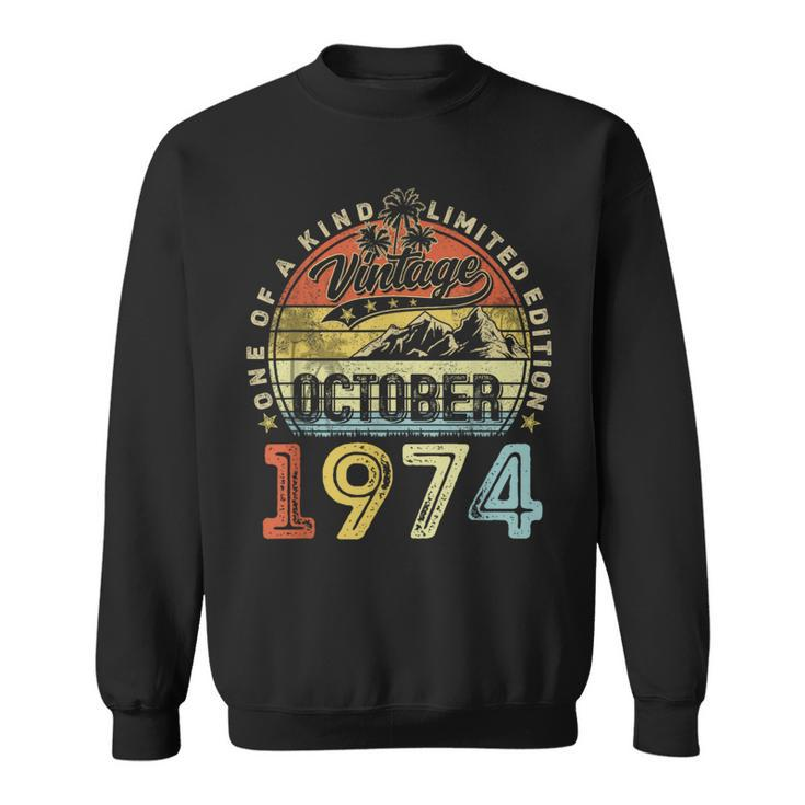 49 Years Old Vintage October 1974 49Th Birthday Sweatshirt