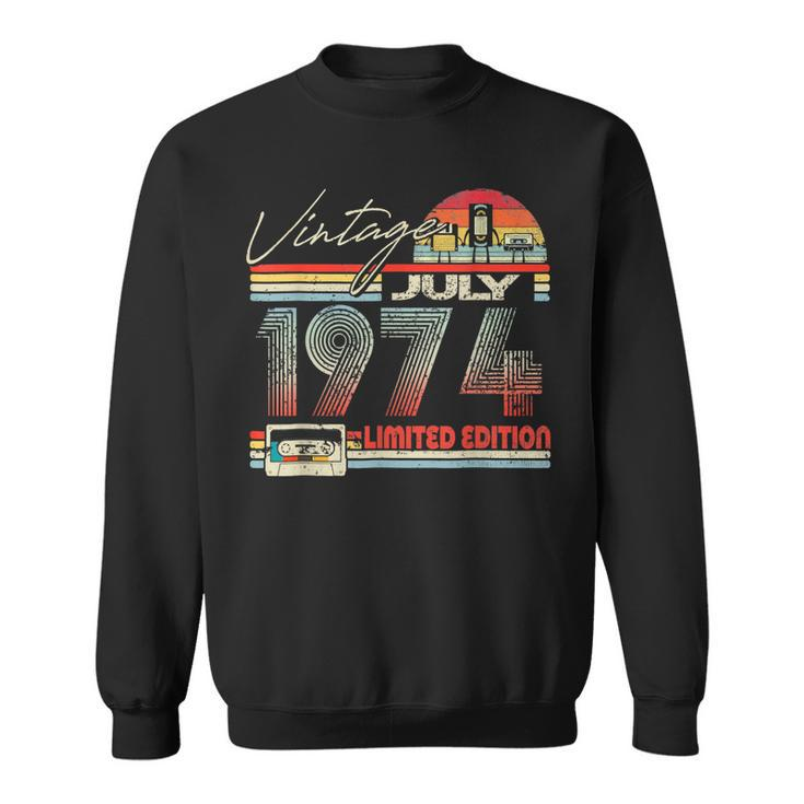 49Th Birthday July 1974 Vintage Cassette Limited Edition  Sweatshirt