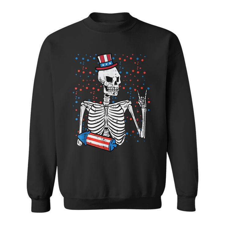 4Th July Rocker Skeleton Patriotic Rock Men Boys Kids N Patriotic Funny Gifts Sweatshirt