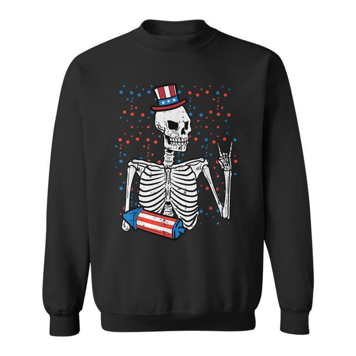 4Th July Rocker Skeleton Patriotic Rock Men Boys Kids N Sweatshirt