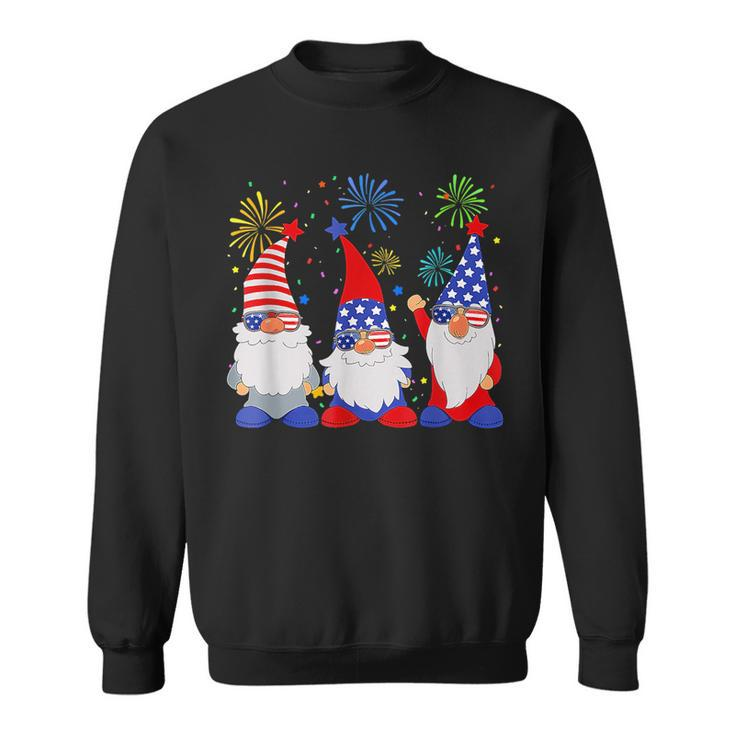 4Th Of July Funny Patriotic Gnomes Sunglasses American Usa  Sweatshirt