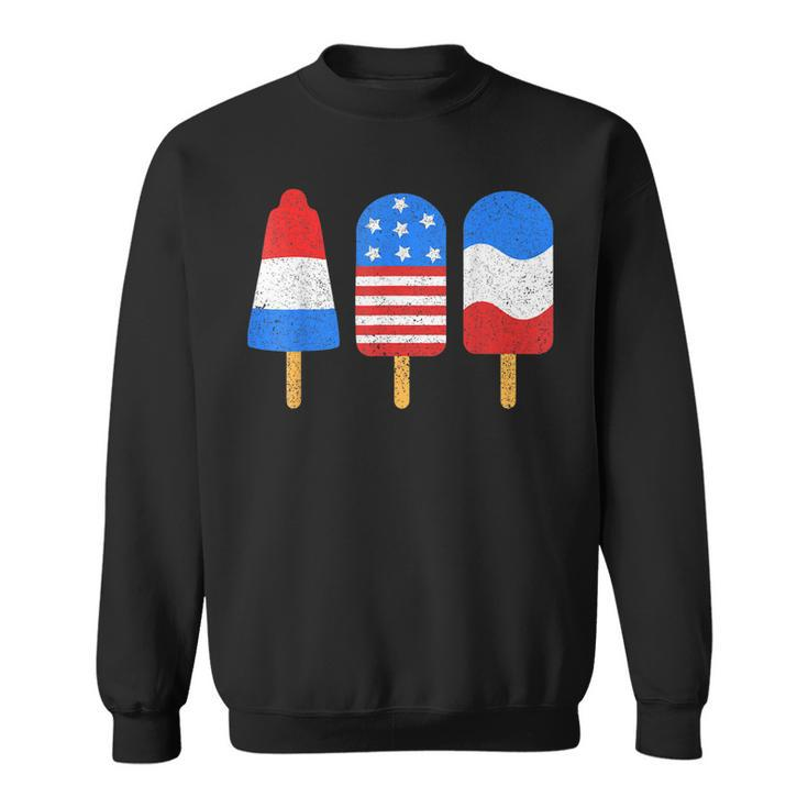 4Th Of July Ice Pops Red White Blue American Flag Patriotic  Sweatshirt