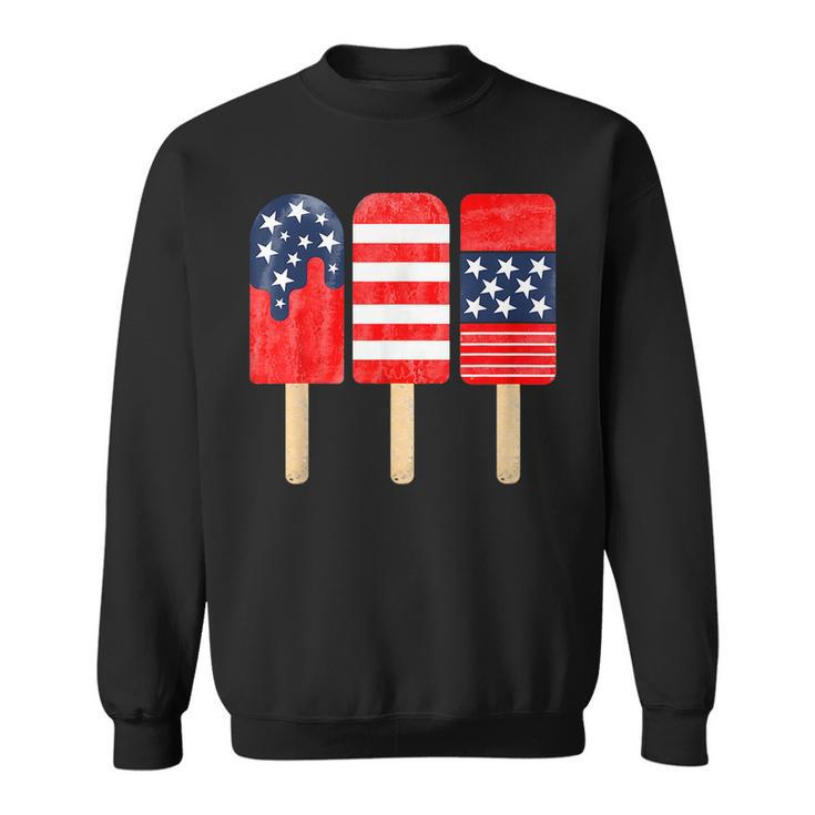 4Th Of July Popsicle Red White Blue American Flag Patriotic Sweatshirt