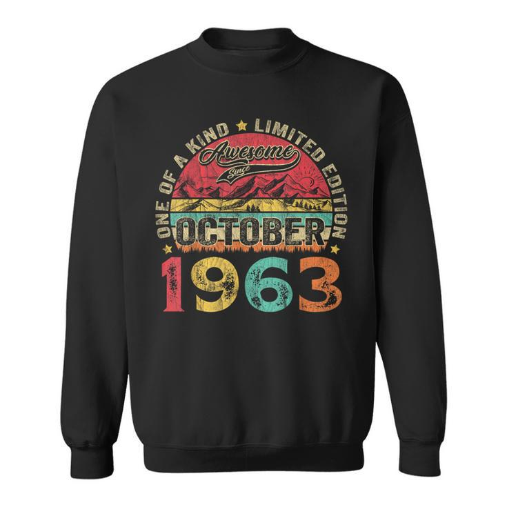 60 Years Old Made In 1963 Vintage October 1963 60Th Birthday Sweatshirt