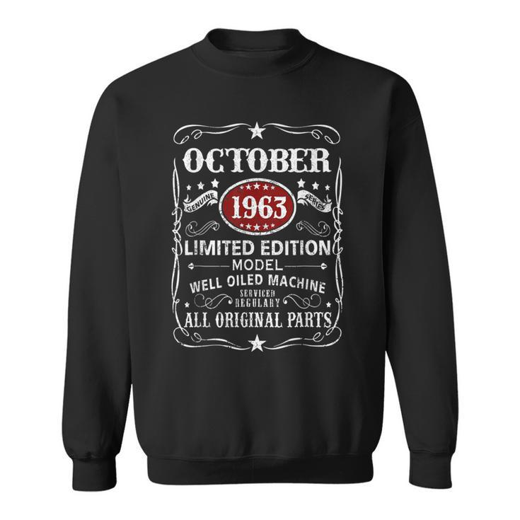 60 Years Old Vintage October 1963 60Th Birthday Sweatshirt