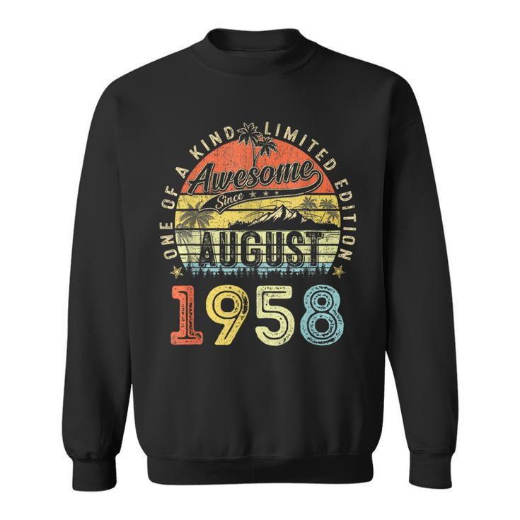 65 Year Old Awesome Since August 1958 65Th Birthday Sweatshirt